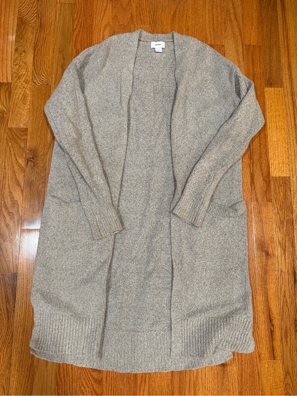 Old Navy Long Open-Front Taupe Cardigan